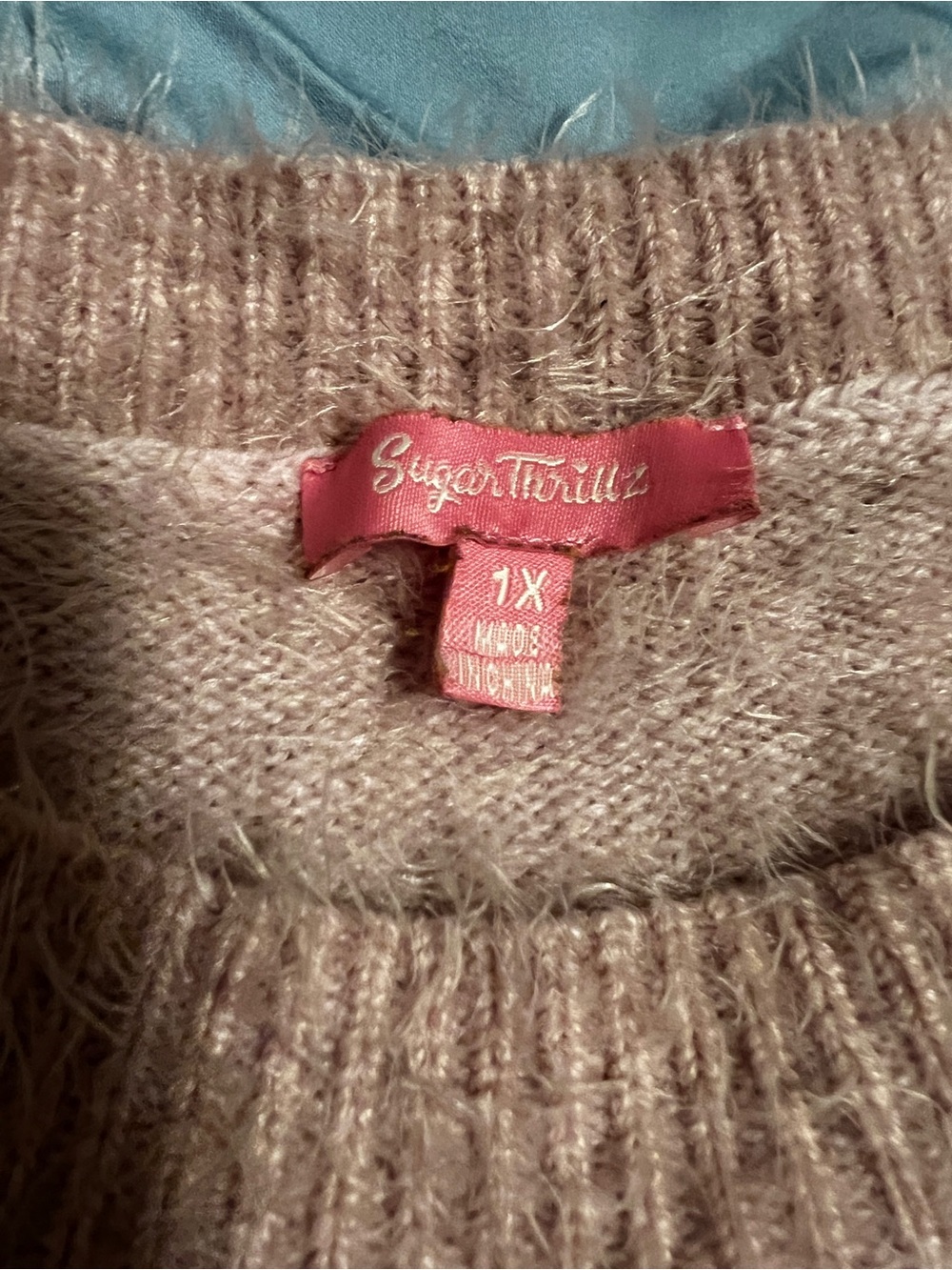 Sugar Thrillz Pink Fuzzy Cropped Sweater - Picture 2 of 8